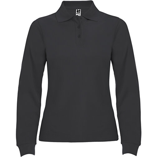 Estrella Langarm Poloshirt Für Damen , dark lead, Piqué Strick 100% Baumwolle, 220 g/m2, XL, , Bild 1