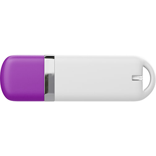 USB-Stick StylishDrive 2.0 , weiß / dunkelmagenta MB , 2 GB , Gummiplastik, Kunststoff MB , 6,20cm x 0,75cm x 2,00cm (Länge x Höhe x Breite), Bild 2