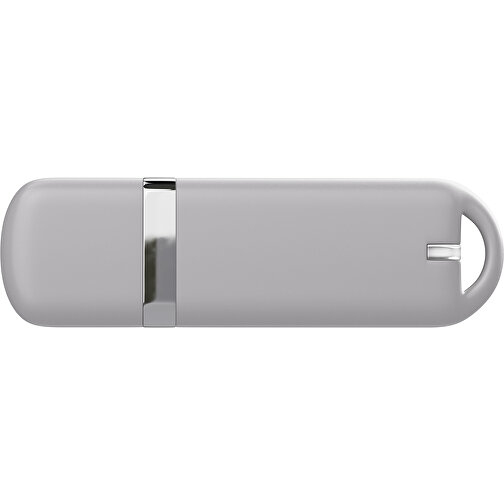USB-Stick StylishDrive 2.0 , hellgrau MB , 1 GB , Gummiplastik, Kunststoff MB , 6,20cm x 0,75cm x 2,00cm (Länge x Höhe x Breite), Bild 2