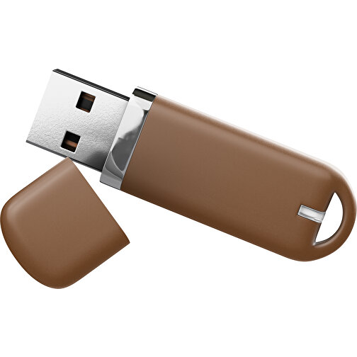 USB-Stick StylishDrive 2.0 , dunkelbraun MB , 1 GB , Gummiplastik, Kunststoff MB , 6,20cm x 0,75cm x 2,00cm (Länge x Höhe x Breite), Bild 1