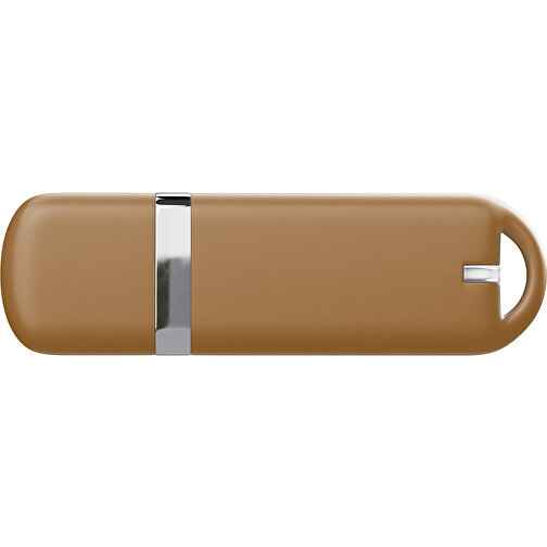 USB-Stick StylishDrive 2.0 , erdbraun MB , 1 GB , Gummiplastik, Kunststoff MB , 6,20cm x 0,75cm x 2,00cm (Länge x Höhe x Breite), Bild 2
