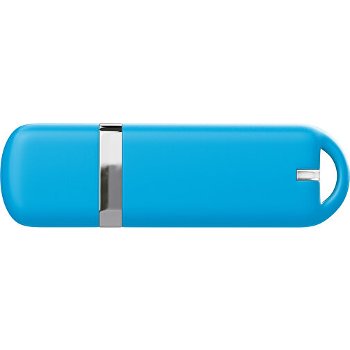 USB-Stick StylishDrive 2.0 , himmelblau MB , 1 GB , Gummiplastik, Kunststoff MB , 6,20cm x 0,75cm x 2,00cm (Länge x Höhe x Breite), Bild 2