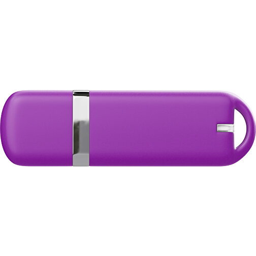 USB-Stick StylishDrive 2.0 , dunkelmagenta MB , 1 GB , Gummiplastik, Kunststoff MB , 6,20cm x 0,75cm x 2,00cm (Länge x Höhe x Breite), Bild 2