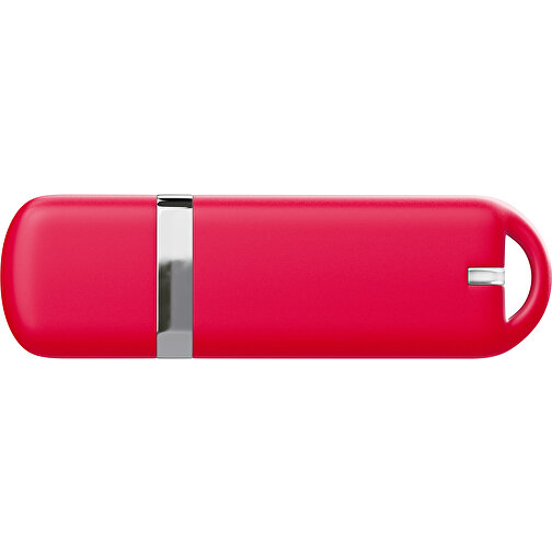 USB-Stick StylishDrive 2.0 , ampelrot MB , 1 GB , Gummiplastik, Kunststoff MB , 6,20cm x 0,75cm x 2,00cm (Länge x Höhe x Breite), Bild 2