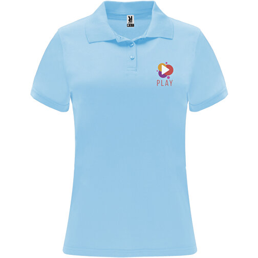 Monzha Sport Poloshirt Für Damen , himmelblau, Piqué Strick 100% Polyester, 150 g/m2, S, , Bild 2