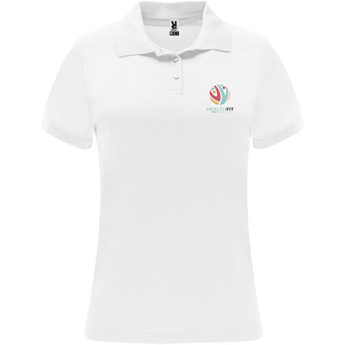 Monzha Sport Poloshirt Für Damen , weiß, Piqué Strick 100% Polyester, 150 g/m2, 2XL, , Bild 2