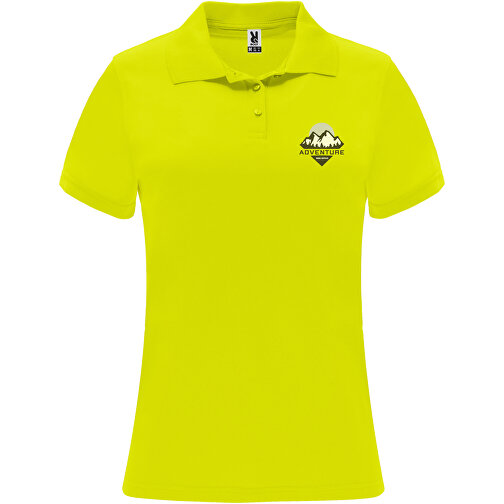 Monzha Sport Poloshirt Für Damen , fluor yellow, Piqué Strick 100% Polyester, 150 g/m2, XL, , Bild 2