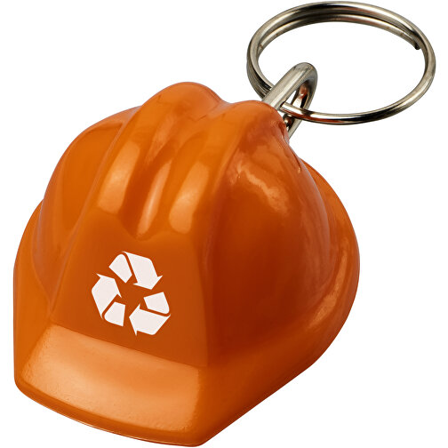 Kolt Schutzhelm Schlüsselanhänger Aus Recyceltem Material , orange, Recycelter HIPS Kunststoff, Metall, 3,90cm x 2,10cm x 3,50cm (Länge x Höhe x Breite), Bild 2