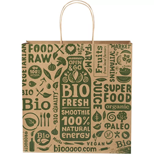 Sac en papier Kraft 120 g/m2avec poignées torsadées, XL, Image 2