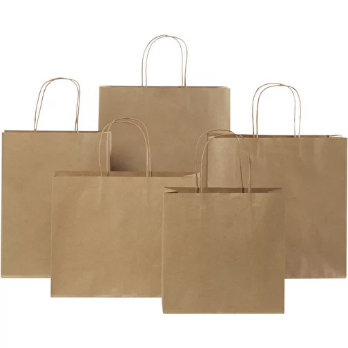 Sac en papier Kraft 120 g/m2 avec poignées torsadées, taille moyenne, Image 8