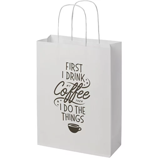 Sac en papier Kraft 120 g/m2 avec poignées torsadées, taille moyenne, Image 1