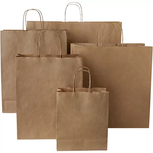 Sac en papier Kraft 80-90 g/m² avec poignées torsadées, XL, Image 6