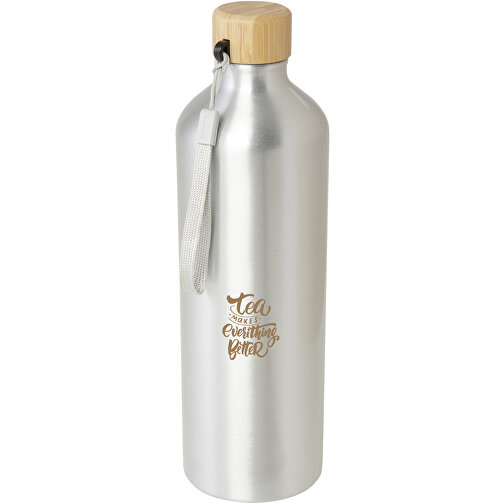 Malpeza butelka na wodę o pojemności 1000 ml wykonana z aluminium pochodzącego z recyklingu z ce, Obraz 2