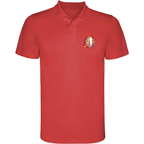 Monzha Sport Poloshirt Für Herren , rot, Piqué Strick 100% Polyester, 150 g/m2, M, , Bild 2