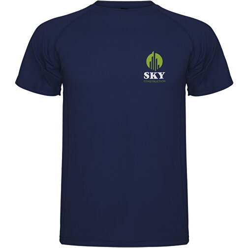 Montecarlo Sport T-Shirt Für Herren , navy blue, Piqué Strick 100% Polyester, 150 g/m2, L, , Bild 2