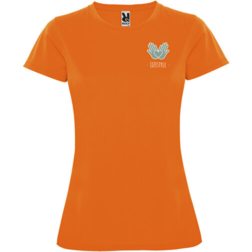 Montecarlo Sport T-Shirt Für Damen , fluor orange, Piqué Strick 100% Polyester, 150 g/m2, M, , Bild 2