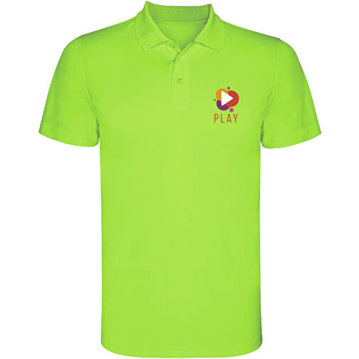 Monzha Sport Poloshirt Für Herren , lime / green lime, Piqué Strick 100% Polyester, 150 g/m2, M, , Bild 2