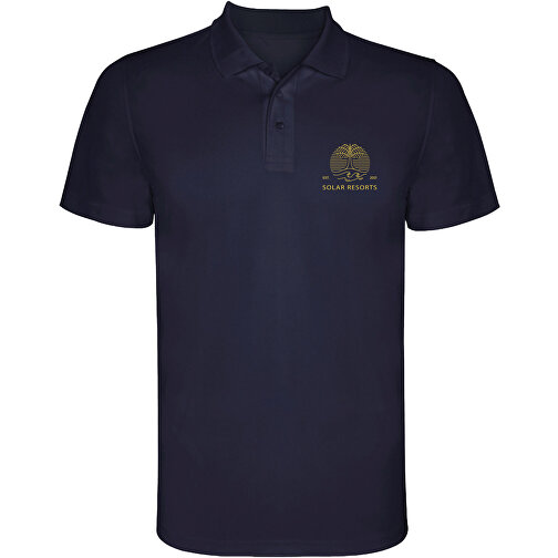 Monzha Sport Poloshirt Für Herren , navy blue, Piqué Strick 100% Polyester, 150 g/m2, 2XL, , Bild 2