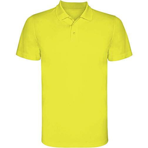 Monzha Sport Poloshirt Für Herren , fluor yellow, Piqué Strick 100% Polyester, 150 g/m2, M, , Bild 1