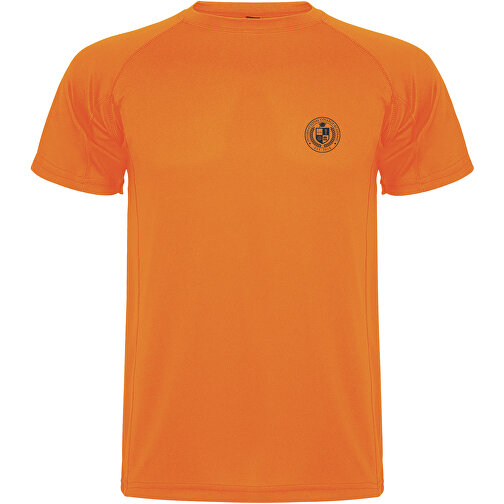 Montecarlo Sport T-Shirt Für Kinder , fluor orange, Piqué Strick 100% Polyester, 150 g/m2, 12, , Bild 2