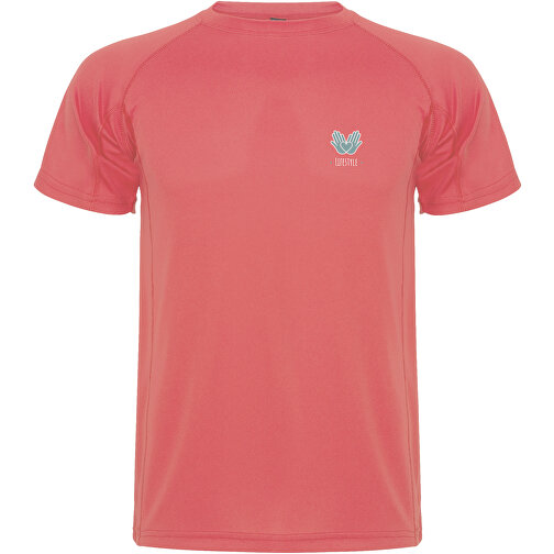 Montecarlo Sport T-Shirt Für Kinder , fluor coral, Piqué Strick 100% Polyester, 150 g/m2, 12, , Bild 2