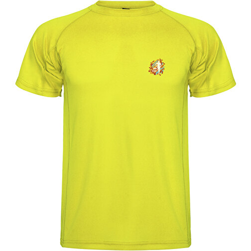 Montecarlo Sport T-Shirt Für Kinder , fluor yellow, Piqué Strick 100% Polyester, 150 g/m2, 12, , Bild 2