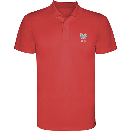 Monzha Sport Poloshirt Für Kinder , rot, Piqué Strick 100% Polyester, 150 g/m2, 4, , Bild 2