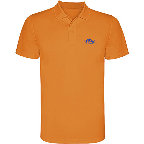 Monzha Sport Poloshirt Für Kinder , fluor orange, Piqué Strick 100% Polyester, 150 g/m2, 4, , Bild 2