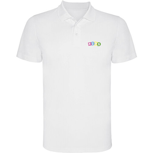 Monzha Sport Poloshirt Für Kinder , weiß, Piqué Strick 100% Polyester, 150 g/m2, 4, , Bild 2