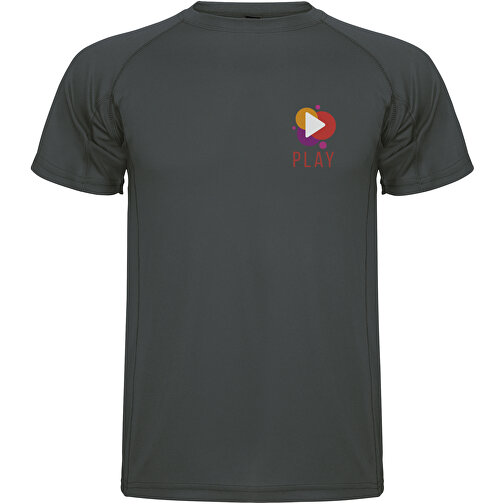 Montecarlo Sport T-Shirt Für Herren , dark lead, Piqué Strick 100% Polyester, 150 g/m2, 2XL, , Bild 2