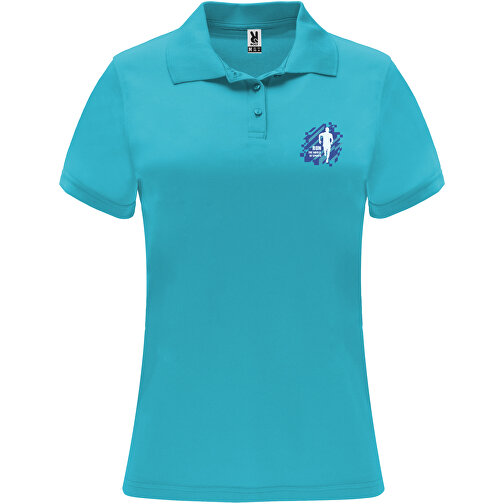 Monzha Sport Poloshirt Für Damen , türkis, Piqué Strick 100% Polyester, 150 g/m2, M, , Bild 2