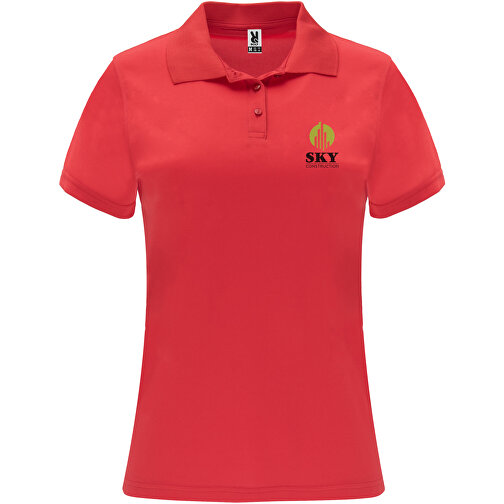 Monzha Sport Poloshirt Für Damen , rot, Piqué Strick 100% Polyester, 150 g/m2, XL, , Bild 2