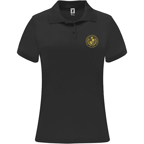 Monzha Sport Poloshirt Für Damen , schwarz, Piqué Strick 100% Polyester, 150 g/m2, XL, , Bild 2