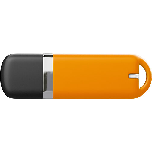 USB-Stick StylishDrive 2.0 , gelborange /schwarz MB , 1 GB , Gummiplastik, Kunststoff MB , 6,20cm x 0,75cm x 2,00cm (Länge x Höhe x Breite), Bild 2