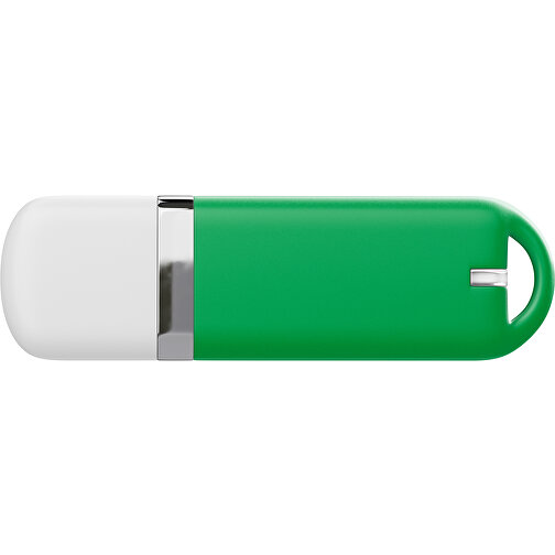USB-Stick StylishDrive 2.0 , grün / weiß MB , 1 GB , Gummiplastik, Kunststoff MB , 6,20cm x 0,75cm x 2,00cm (Länge x Höhe x Breite), Bild 2