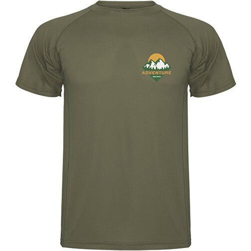 Montecarlo Sport T-Shirt Für Herren , militar green, Piqué Strick 100% Polyester, 150 g/m2, 2XL, , Bild 2
