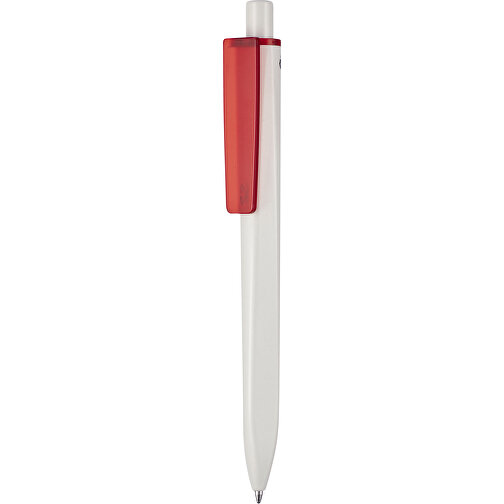 Kugelschreiber RIDGE RECYCLED SOFT , Ritter-Pen, grau / rot transparent, ABS-Kunststoff, 14,10cm (Länge), Bild 1