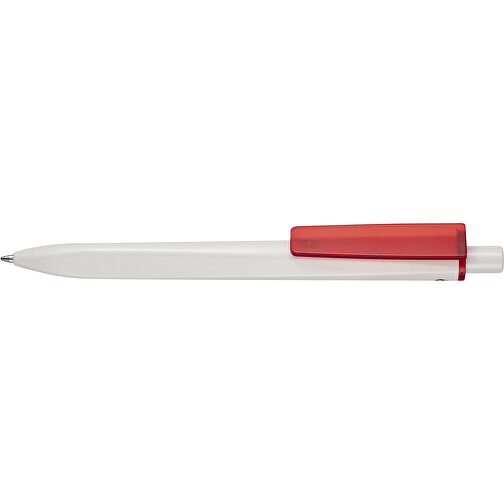 Kugelschreiber RIDGE RECYCLED SOFT , Ritter-Pen, grau / rot transparent, ABS-Kunststoff, 14,10cm (Länge), Bild 3