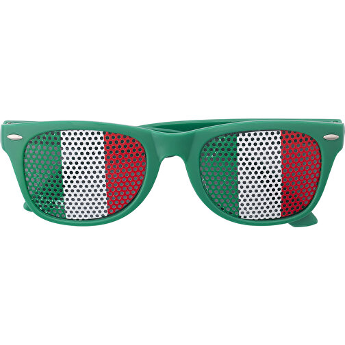 Fan Sonnenbrille Aus Plexiglas Lexi , grün/weiß, Plastik, Papier, Polymeer, 14,30cm x 4,60cm x 14,20cm (Länge x Höhe x Breite), Bild 1