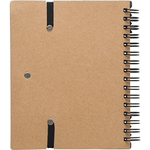 Notizbuch Aus Karton Angela , schwarz, Papier, Recyclingpapier, 14,80cm x 1,70cm x 12,80cm (Länge x Höhe x Breite), Bild 1