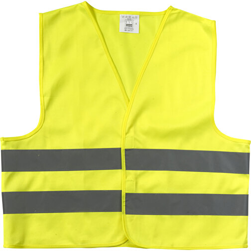 Warnweste Clara , gelb, Polyester 100%, XS, 57,50cm x 0,30cm x 54,00cm (Länge x Höhe x Breite), Bild 1