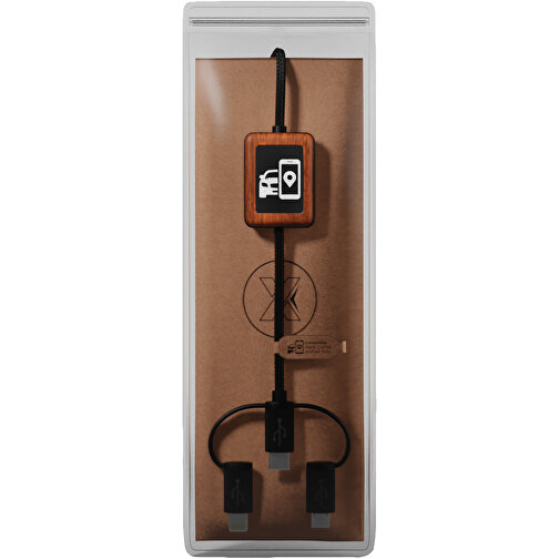 SCX.design C46 5-in-1 CarPlay-Kabel Mit Leuchtlogo , schwarz / holz, Recycelter PET Kunststoff, Holz, 17,50cm x 5,50cm (Länge x Breite), Bild 2