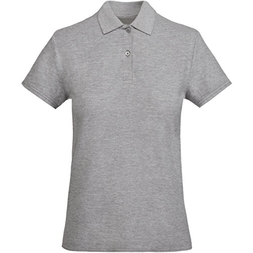 Prince Poloshirt Für Damen , marl grey, Piqué Strick 100% Bio Baumwolle, 210 g/m2, L, , Bild 1