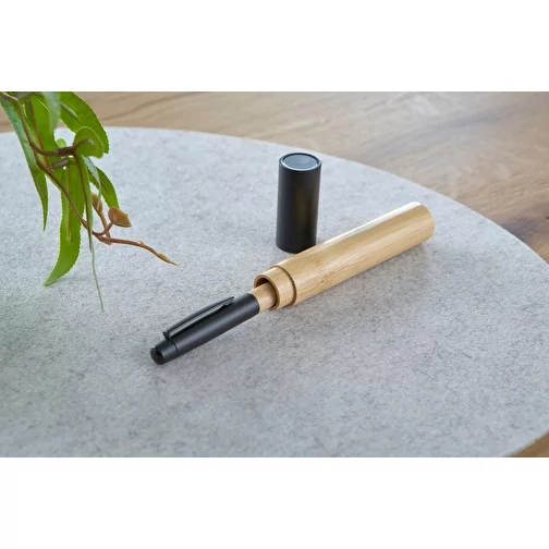 Stylo bille twist en acier inoxydable et bambou Anke, Image 7