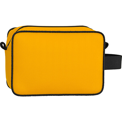 Kosmetiktasche Nova , hellorange / schwarz, Sublimation-fabric 200g - Polyester (PU), 16,00cm x 8,00cm x 23,00cm (Länge x Höhe x Breite), Bild 2