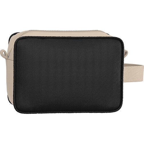 Kosmetiktasche Nova , schwarz / beige, Sublimation-fabric 200g - Polyester (PU), 16,00cm x 8,00cm x 23,00cm (Länge x Höhe x Breite), Bild 2