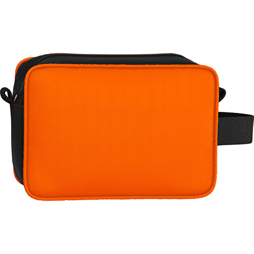 Kosmetiktasche Nova , orange / schwarz, Sublimation-fabric 200g - Polyester (PU), 16,00cm x 8,00cm x 23,00cm (Länge x Höhe x Breite), Bild 2