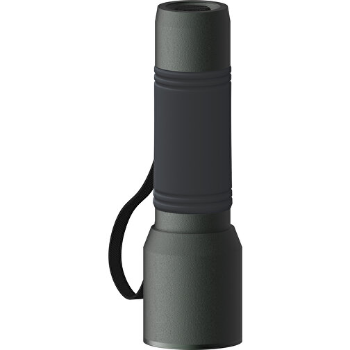 Taschenlampe REEVES-myFLASH 300 , dunkelgrau, recyceltes Aluminium, Silikon, 13,00cm x 2,90cm x 3,60cm (Länge x Höhe x Breite), Bild 1