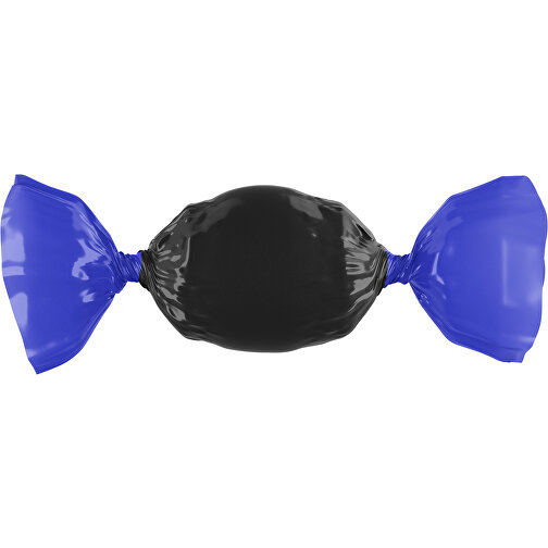 Bonbon Wickler Bontastisch , schwarz / blau, Wickler aus kompostierbarer Folie, 1,00cm x 2,00cm x 7,00cm (Länge x Höhe x Breite), Bild 1