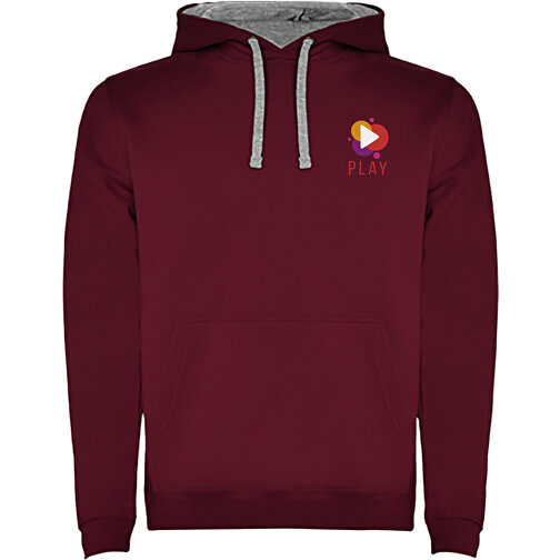 Urban Kapuzenpullover Für Herren , maroon / marl grey, Strick 50% Baumwolle, 50% Polyester, 280 g/m2, 2XL, , Bild 2